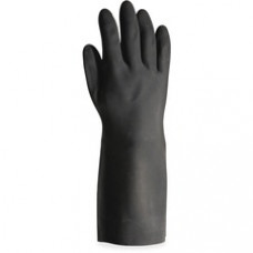 ProGuard Long-sleeve Lined Neoprene Gloves - Large Size - Neoprene - Black - Chemical Resistant, Embossed Grip, Extra Heavyweight, Flock-lined, Tear Resistant, Oil Resistant, Grease Resistant, Acid Resistant, Long Sleeve - For Chemical, Acid Handling, Pet