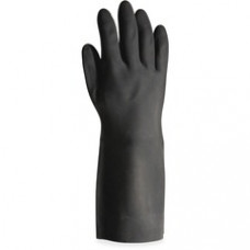 ProGuard Long-sleeve Lined Neoprene Gloves - Chemical, Acid, Oil, Grease Protection - Large Size - Black - Extra Heavyweight, Long Sleeve, Flock-lined, Embossed Grip, Tear Resistant, Durable, Corrosion Resistance - For Petrochemical Handling, Metal H