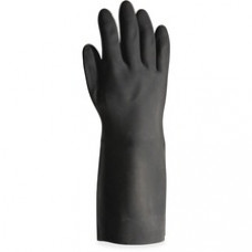 ProGuard Long-sleeve Lined Neoprene Gloves - Chemical, Acid, Oil, Grease Protection - Medium Size - Black - Extra Heavyweight, Long Sleeve, Flock-lined, Embossed Grip, Tear Resistant, Durable, Corrosion Resistance - For Petrochemical Handling, Metal