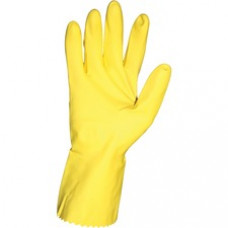Impact Products ProGuard Flock Lined Latex Gloves - Chemical Protection - X-Large Size - Yellow - Embossed Grip, Abrasion Resistant, Chemical Resistant, Acid Resistant, Alkali Resistant, Fat Resistant, Oil Resistant - For Cleaning, Janitorial Use, Hospita