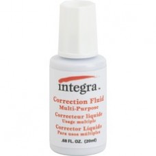 Integra Multipurpose Correction Fluid - Brush Applicator - 0.74 fl oz - White - 1 / Each