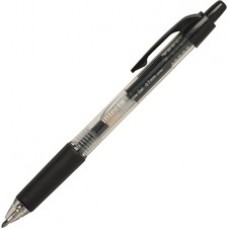 Integra Retractable 0.7mm Gel Pens - Medium Pen Point - 0.7 mm Pen Point Size - Black Gel-based Ink - Clear Barrel - 12 / Dozen