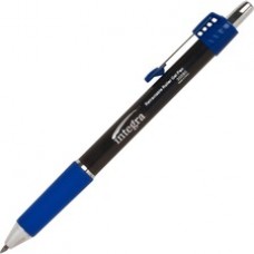 Integra Retractable Roller Gel Pen with Metal Clip - 0.7 mm Pen Point Size - Blue Gel-based Ink - Blue Barrel - 12 / Dozen