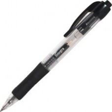 Integra Retractable 0.5mm Gel Pens - Fine Pen Point - 0.5 mm Pen Point Size - Black Gel-based Ink - Black Barrel - 12 / Dozen