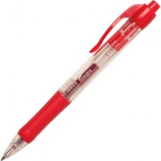 Integra Retractable 0.7mm Gel Pens - Medium Pen Point - 0.7 mm Pen Point Size - Red Gel-based Ink - Red Barrel - 12 / Dozen