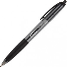 Integra Rubber Grip Retractable Pens - Medium Pen Point - 1 mm Pen Point Size - Black - Black Barrel - 12 / Dozen