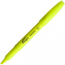 Integra Pen Style Fluorescent Highlighters - Chisel Marker Point Style - Yellow - 12 / Dozen