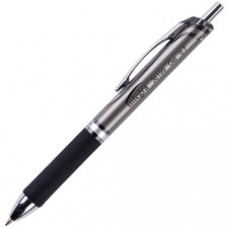Integra Retractable Gel Ink Pen - Medium Pen Point - 0.7 mm Pen Point Size - Retractable - Black Gel-based Ink - Black Barrel - Metal Tip - 1 Dozen