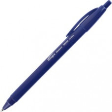 Integra Triangular Barrel Retractable Ballpnt Pens - Medium Pen Point - Blue - Blue Plastic Barrel - 12 / Dozen