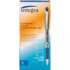Integra .7mm Premium Gel Ink Stick Pens - 0.7 mm Pen Point Size - Blue Gel-based Ink - 12 / Dozen
