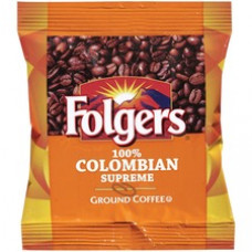 Folgers 100% Colombian Supreme Ground Coffee Ground - Regular - Dark/Bold - 1.8 oz Per Bag - 42 / Carton