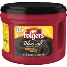 Folgers Black Silk Dark Ground Coffee Ground - Regular - Black Silk - Dark - 24.2 oz Per Canister - 1 Each