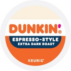 Dunkin' Donuts K-Cup Coffee - Compatible with Keurig Brewer - Extra Bold Dark - 22 / Box