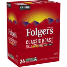 Folgers® K-Cup Classic Roast Coffee - Compatible with Keurig Brewer - Medium - 24 / Box