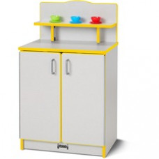 Rainbow Accents - Culinary Creations Kitchen Cupboard - Yellow - 1 Each - Yellow, Gray, Chrome - Wood