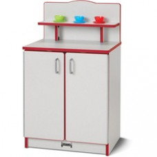 Rainbow Accents - Culinary Creations Kitchen Cupboard - Red - 1 Each - Red, Gray, Chrome - Wood