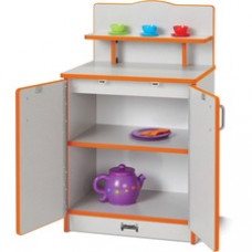 Rainbow Accents - Culinary Creations Kitchen Cupboard - Orange - 1 Each - Orange, Gray, Chrome - Wood