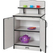 Rainbow Accents - Culinary Creations Kitchen Cupboard - Black - 1 Each - Black, Gray, Chrome - Wood