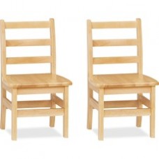 Jonti-Craft KYDZ Ladderback Chair - Woodgrain - Solid Hardwood - 14.5