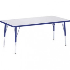 Berries Elementary Height Color Edge Rectangle Table - Rectangle Top - Four Leg Base - 4 Legs - 60