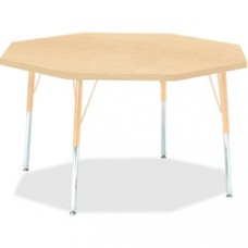 Berries Adult Height Maple Top/Edge Octagon Table - Octagonal Top - Four Leg Base - 4 Legs - 1.13