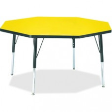 Berries Elementary Height Color Edge Octagon Table - Octagonal Top - Four Leg Base - 4 Legs - 1.13