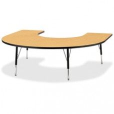 Berries Elementary Black Edge Horseshoe Table - Horseshoe-shaped Top - Four Leg Base - 4 Legs - 66