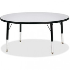 Berries Elementary Height Gray Top Color Edge Round Table - Round Top - Four Leg Base - 4 Legs - 1.13