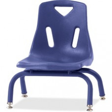 Berries Stacking Chair - Steel Frame - Four-legged Base - Blue - Polypropylene - 15.5