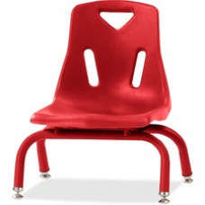 Berries Stacking Chair - Steel Frame - Four-legged Base - Red - Polypropylene - 15.5
