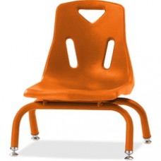 Berries Stacking Chair - Steel Frame - Four-legged Base - Orange - Polypropylene - 15.5