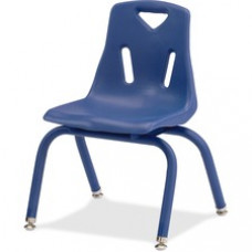 Jonti-Craft Berries Plastic Chair with Powder Coated Legs - Steel Frame - Four-legged Base - Blue - Polypropylene - 16.5