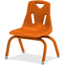 Jonti-Craft Berries Plastic Chair with Powder Coated Legs - Steel Frame - Four-legged Base - Orange - Polypropylene - 16.5
