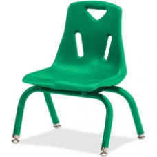 Jonti-Craft Berries Plastic Chair with Powder Coated Legs - Steel Frame - Four-legged Base - Green - Polypropylene - 16.5