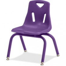 Berries Stacking Chair - Steel Frame - Four-legged Base - Purple - Polypropylene - 15.5