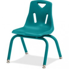 Jonti-Craft Berries Plastic Chair with Powder Coated Legs - Steel Frame - Four-legged Base - Teal - Polypropylene - 16.5