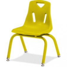 Jonti-Craft Berries Plastic Chair with Powder Coated Legs - Steel Frame - Four-legged Base - Yellow - Polypropylene - 16.5