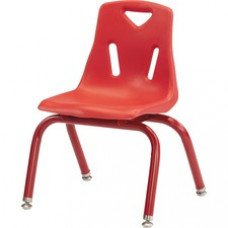 Jonti-Craft Berries Plastic Chair with Powder Coated Legs - Steel Frame - Four-legged Base - Red - Polypropylene - 16.5