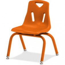 Jonti-Craft Berries Plastic Chair with Powder Coated Legs - Steel Frame - Four-legged Base - Orange - Polypropylene - 16.5