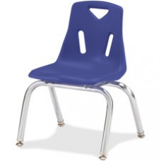 Jonti-Craft Berries Plastic Chairs with Chrome-Plated Legs - Polypropylene Blue Seat - Steel Frame - Four-legged Base - Blue - 16.5