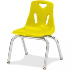 Jonti-Craft Berries Plastic Chairs with Chrome-Plated Legs - Polypropylene Yellow Seat - Steel Frame - Four-legged Base - Yellow - 16.5