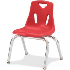 Jonti-Craft Berries Plastic Chairs with Chrome-Plated Legs - Polypropylene Red Seat - Steel Frame - Four-legged Base - Red - 16.5