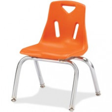 Jonti-Craft Berries Plastic Chairs with Chrome-Plated Legs - Polypropylene Orange Seat - Steel Frame - Four-legged Base - Orange - 16.5