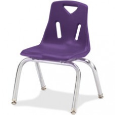 Jonti-Craft Berries Plastic Chairs with Chrome-Plated Legs - Polypropylene Purple Seat - Steel Frame - Four-legged Base - Purple - 16.5