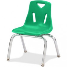 Berries Stacking Chair - Steel Frame - Four-legged Base - Green - Polypropylene - 19.5