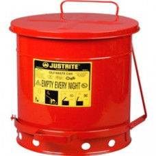 Justrite Just Rite 10-gallon Oily Waste Can - Step-on Opening - Lever Lid - 10 gal Capacity - Manual - Heat Resistant, Moisture Resistant, Rust Resistant, Durable, Powder Coated, Chemical Resistant - 18.3