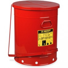Justrite Just Rite 21-Gallon Oily Waste Can - 21 gal Capacity - Round - Foot Pedal, Rugged, Rust Resistant, Durable, Powder Coated, Chemical Resistant, Moisture Resistant - 23.5