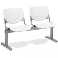 KFI KOOL 2 Seat Beam - Polypropylene Seat - Polypropylene Back - Powder Coated Silver Steel Frame - White - 1 Each
