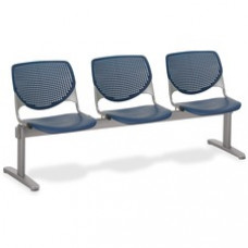 KFI KOOL 3 Seat Beam - Polypropylene Seat - Polypropylene Back - Powder Coated Silver Steel Frame - Navy - 1 Each