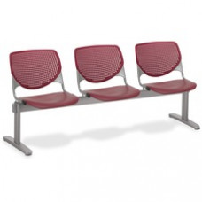 KFI KOOL 3 Seat Beam - Polypropylene Seat - Polypropylene Back - Powder Coated Silver Steel Frame - Burgundy - 1 Each